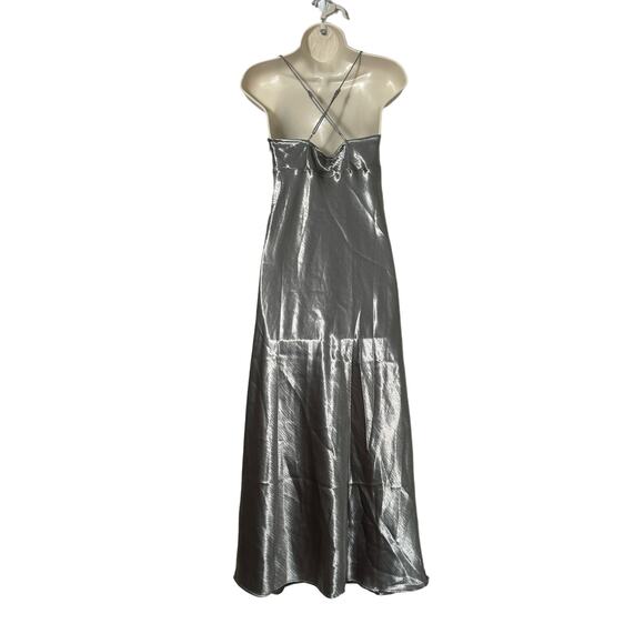 NWT Madewell The Layton Midi Slip Dress in Metallic Recycled‎ Satin Size 2 - Picture 5 of 16